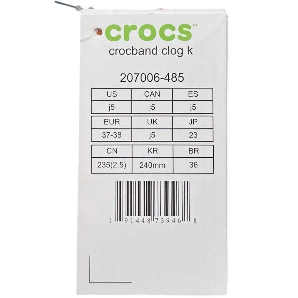 Crocs Crocband Youth Boys Girls‎ Slip-on Clogs Size 5 (J5) Navy Blue Red White